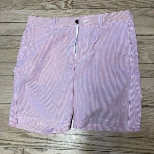 J.Crew Men’s Dress Shorts, 32” Waist, 9” Inseam. Pinkish Orange Color.